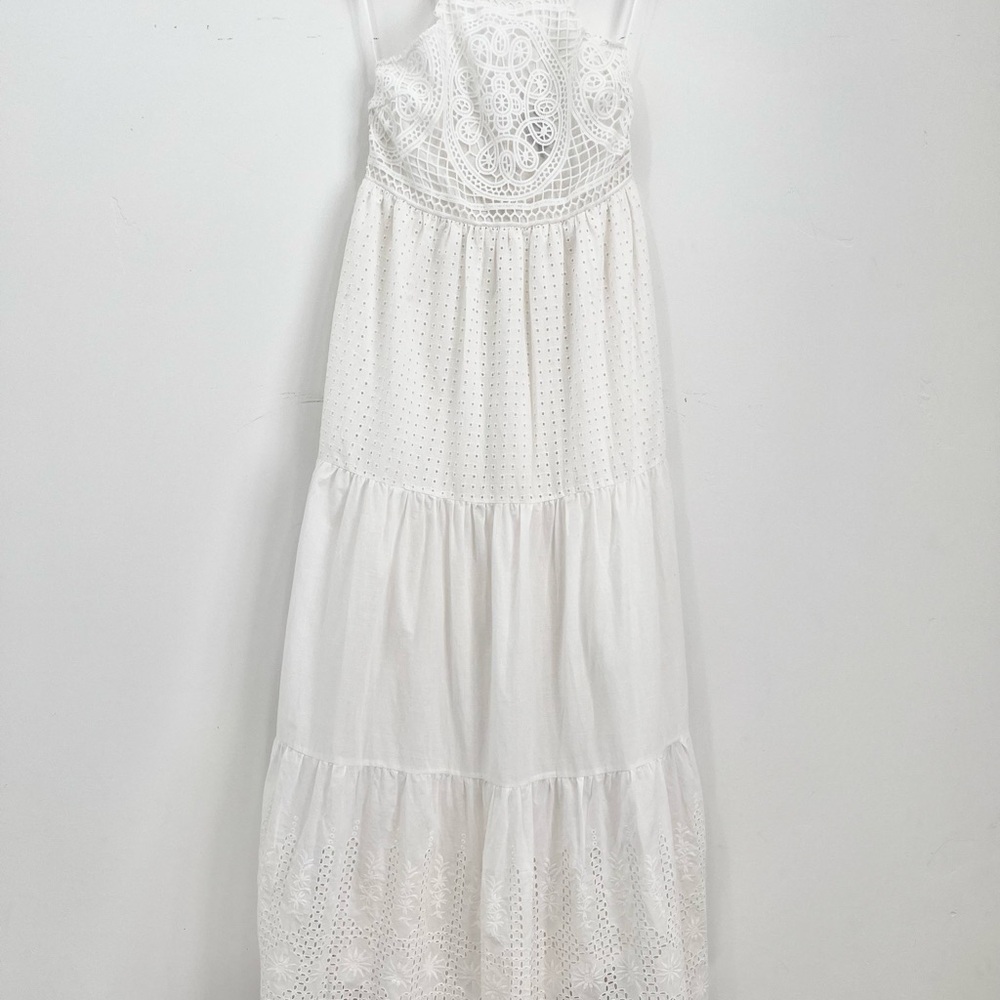 HD in Paris White Lace Eyelet Tiered Maxi Dress - Picture 2 of 6
